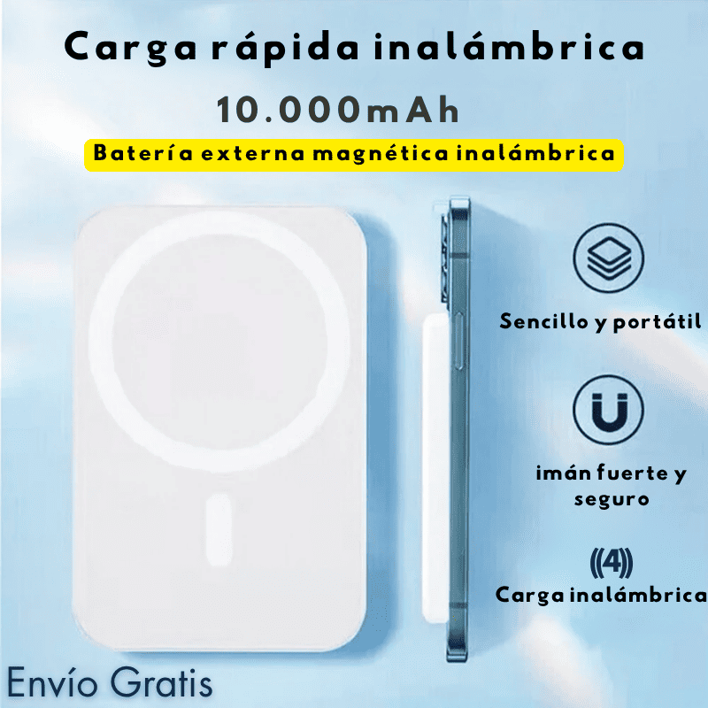 FastCharge – Batería Externa Magnética con Protección Contra Sobrecalentamiento + REGALO